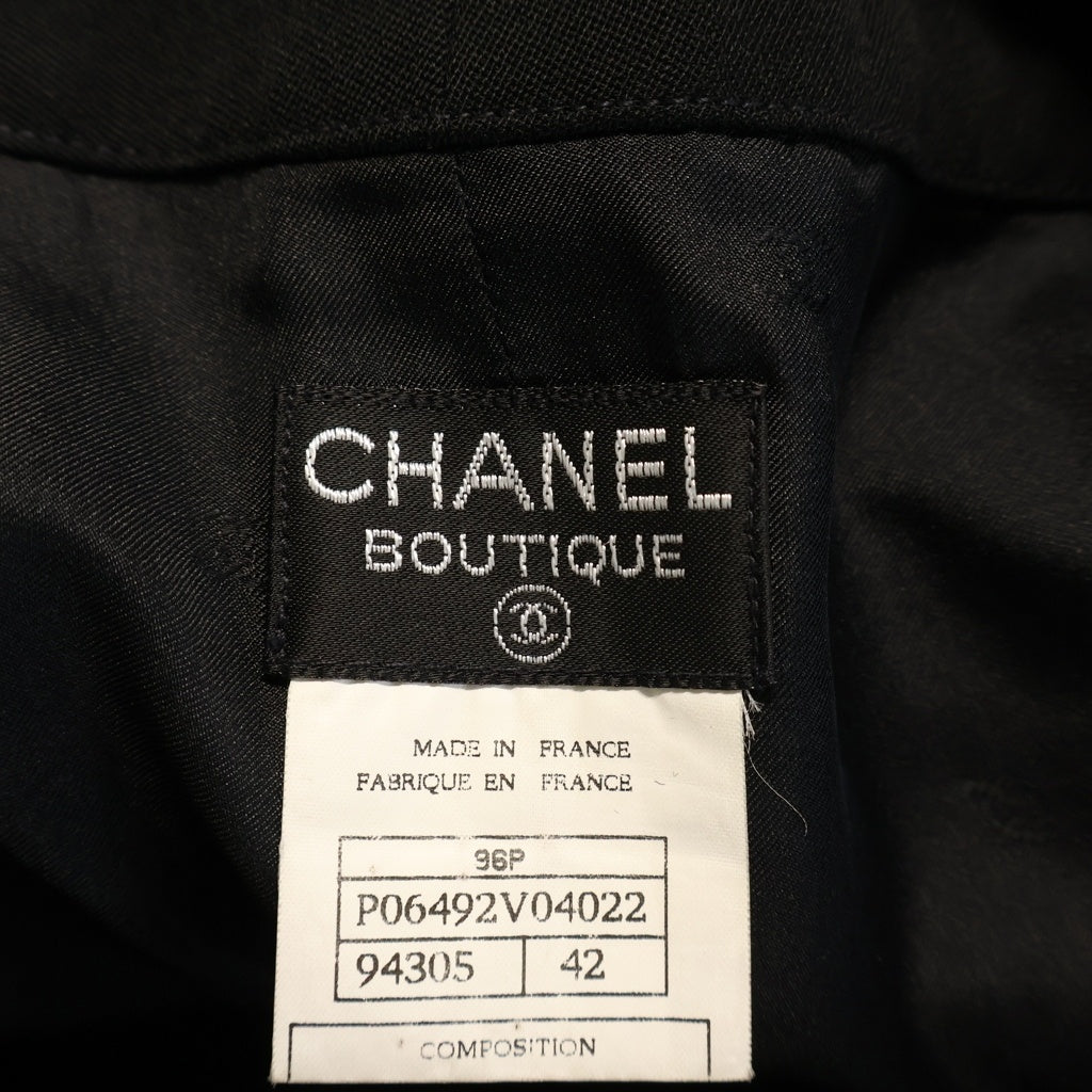 CHANEL BOUTIQUE(シャネルブティック) ココマーク ココボタン 巻きひざ丈スカート ブラック #42 P06492V04022 レディース