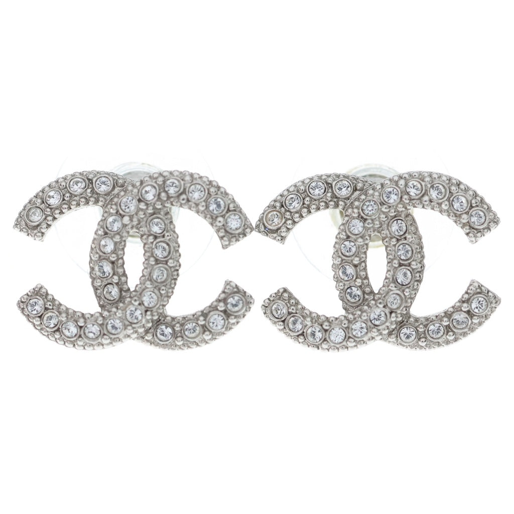 CHANEL(シャネル) ココマーク ラインストーン ピアス シルバー C20P レディース