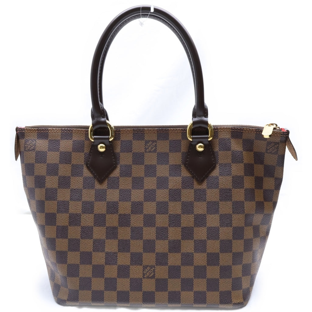 LOUIS VUITTON(ルイヴィトン) ダミエ サレヤPM ハンドバッグ ブラウン レザー×PVC N51183 ゴールド金具 レディース