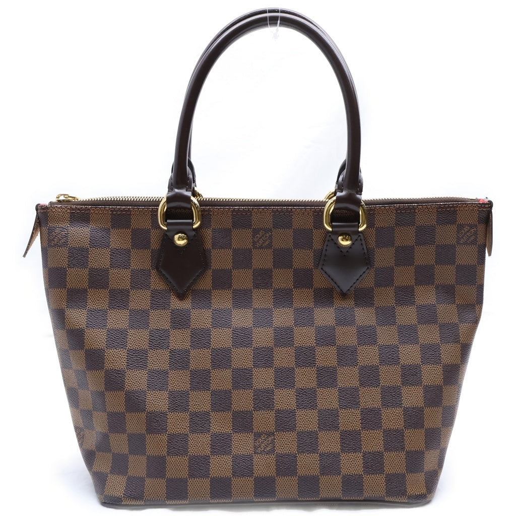 LOUIS VUITTON(ルイヴィトン) ダミエ サレヤPM ハンドバッグ ブラウン レザー×PVC N51183 ゴールド金具 レディース