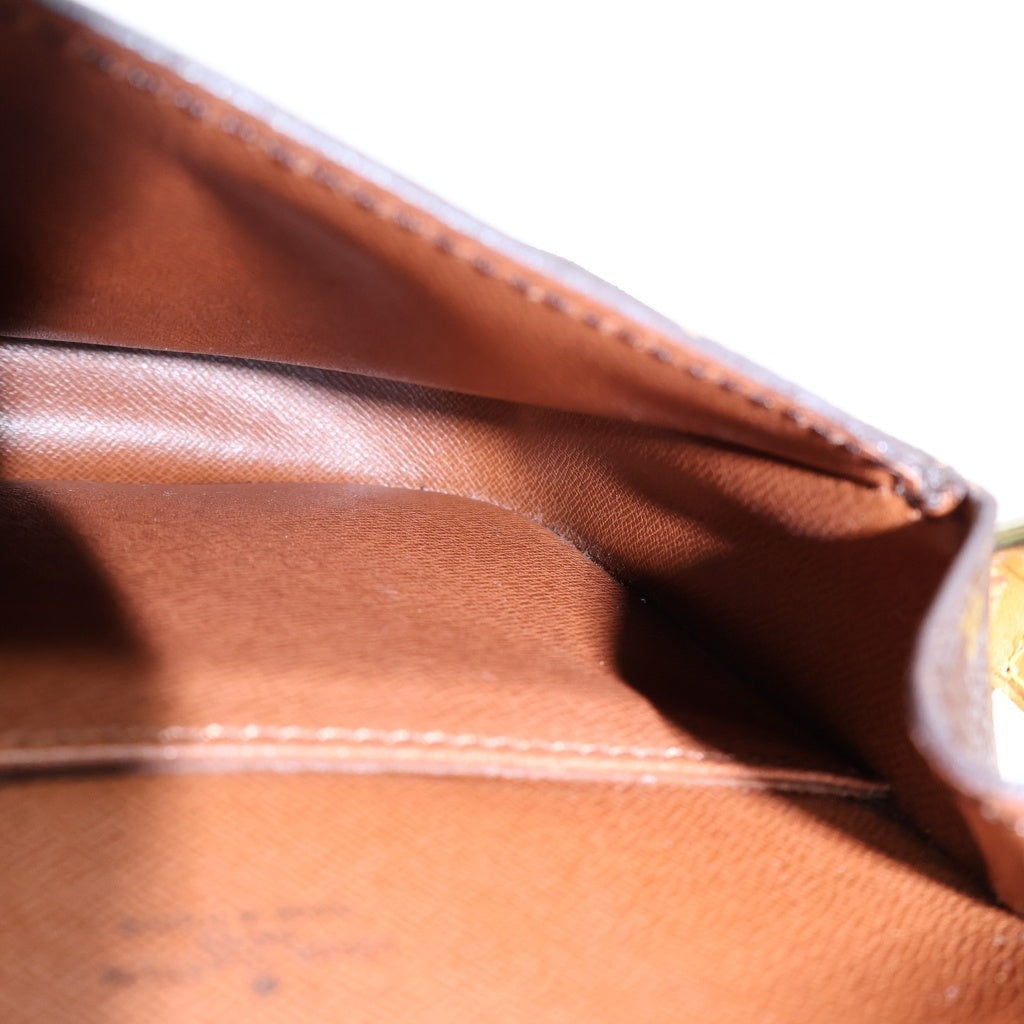 LOUIS VUITTON(ルイヴィトン) サンクルーPM ショルダーバッグ ブラウン レザー×PVC M51244 ゴールド金具 レディース