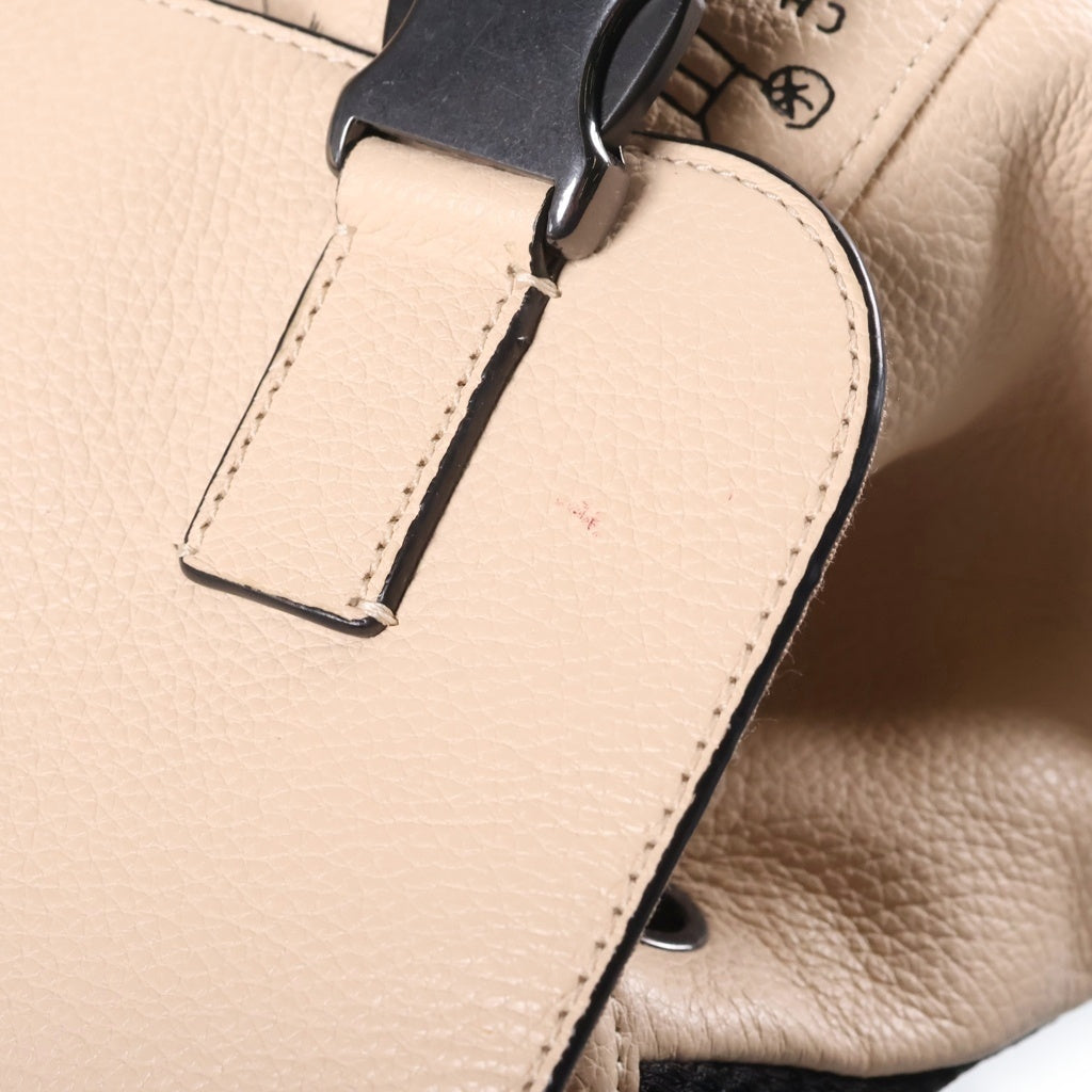 COACH(コーチ) ×Jean Michel Basquiat バスキア グラフィック レザー リュックサック バックパック ベージュ シルバー金具 C5427