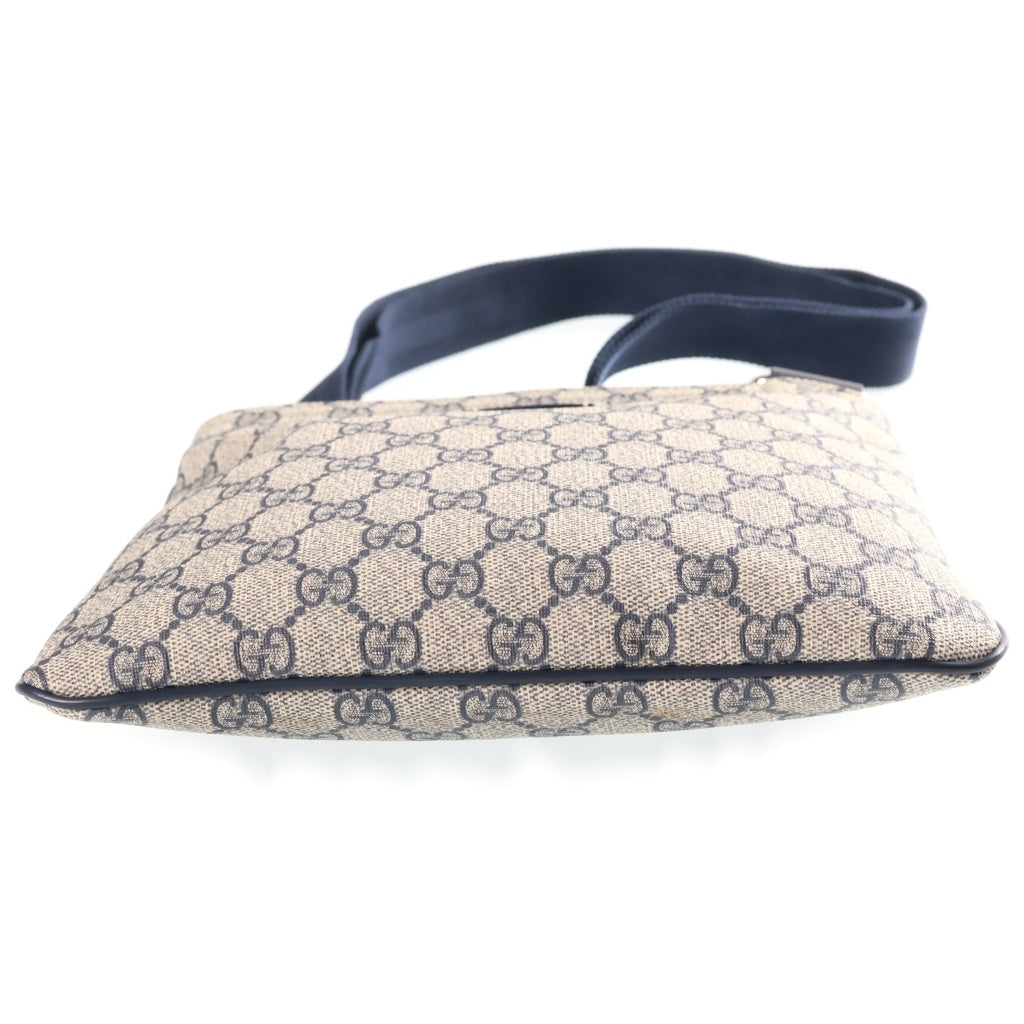 GUCCI(グッチ) GGスプリーム PVC レザー ショルダーバッグ ベージュ/ネイビー 201538 レディース