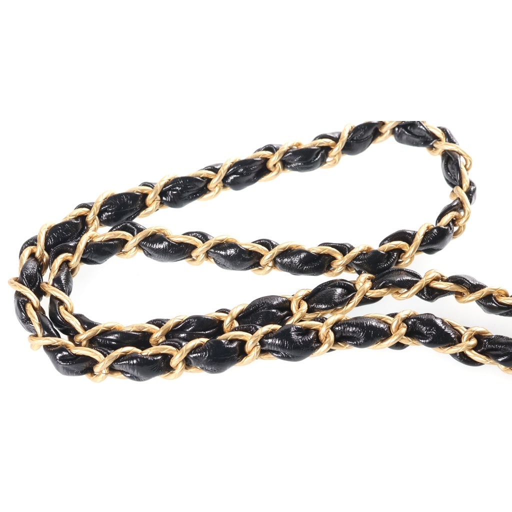 CHANEL(シャネル) シャネル リボン チェーン がま口 バッグ 黒 GD金具 AP4028 レディース