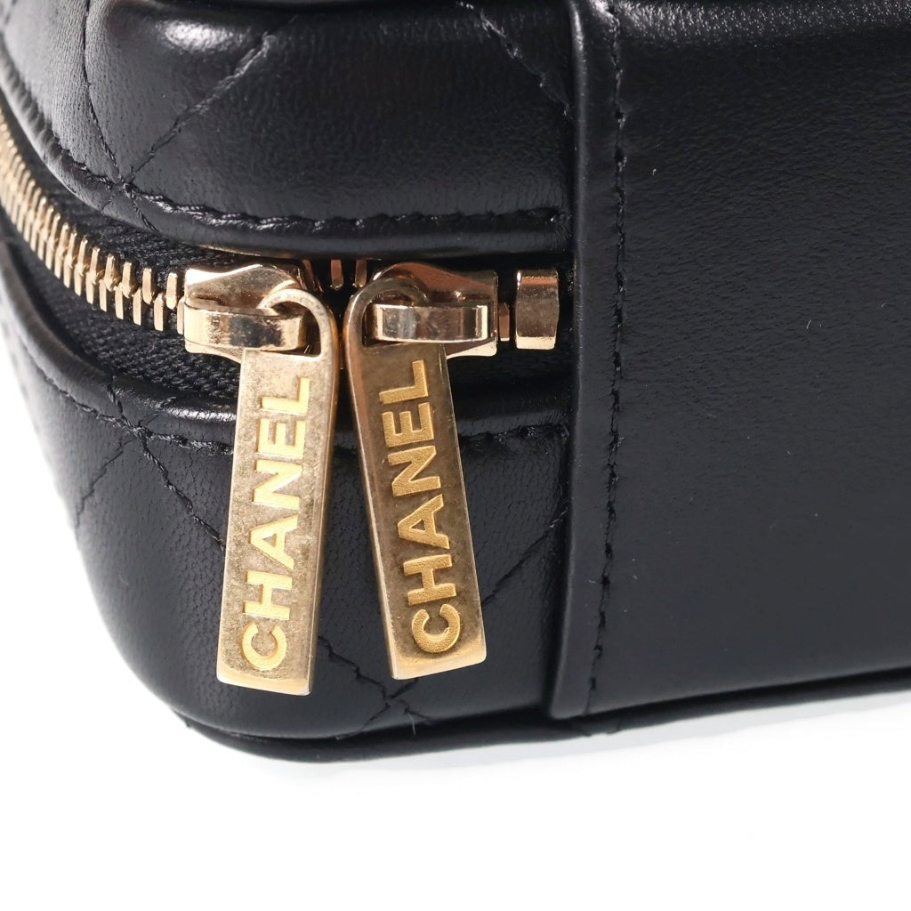 CHANEL(シャネル) スモール バニティ チェーンショルダーバッグ 黒 GD金具 レディース