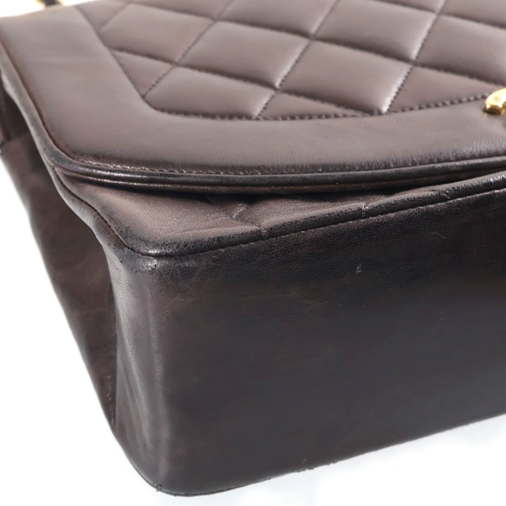 CHANEL(シャネル) ダイアナ25 SフラップSチェーンショルダーバッグ 黒 ラムスキン GD金具 レディース
