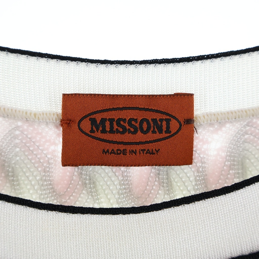 MISSONI(ミッソーニ) ノースリーブ裾フリルワンピース 刺繍 ピンク レディース