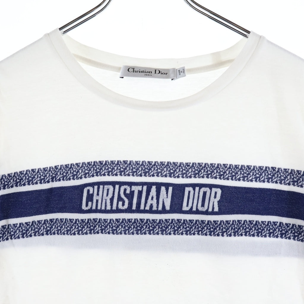 Christian Dior(クリスチャンディオール) 21SS コットン シグネチャーロゴ Tシャツ ホワイト #M 143T04A4043 レディース