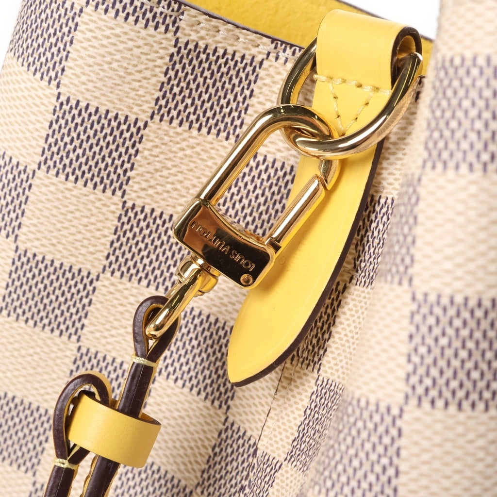 LOUIS VUITTON(ルイヴィトン) ダミエアズール ネオノエ パイナップル ワンショルダーバッグ アイボリー×イエロー レザー×PVC N40151 ゴールド金具 レディース