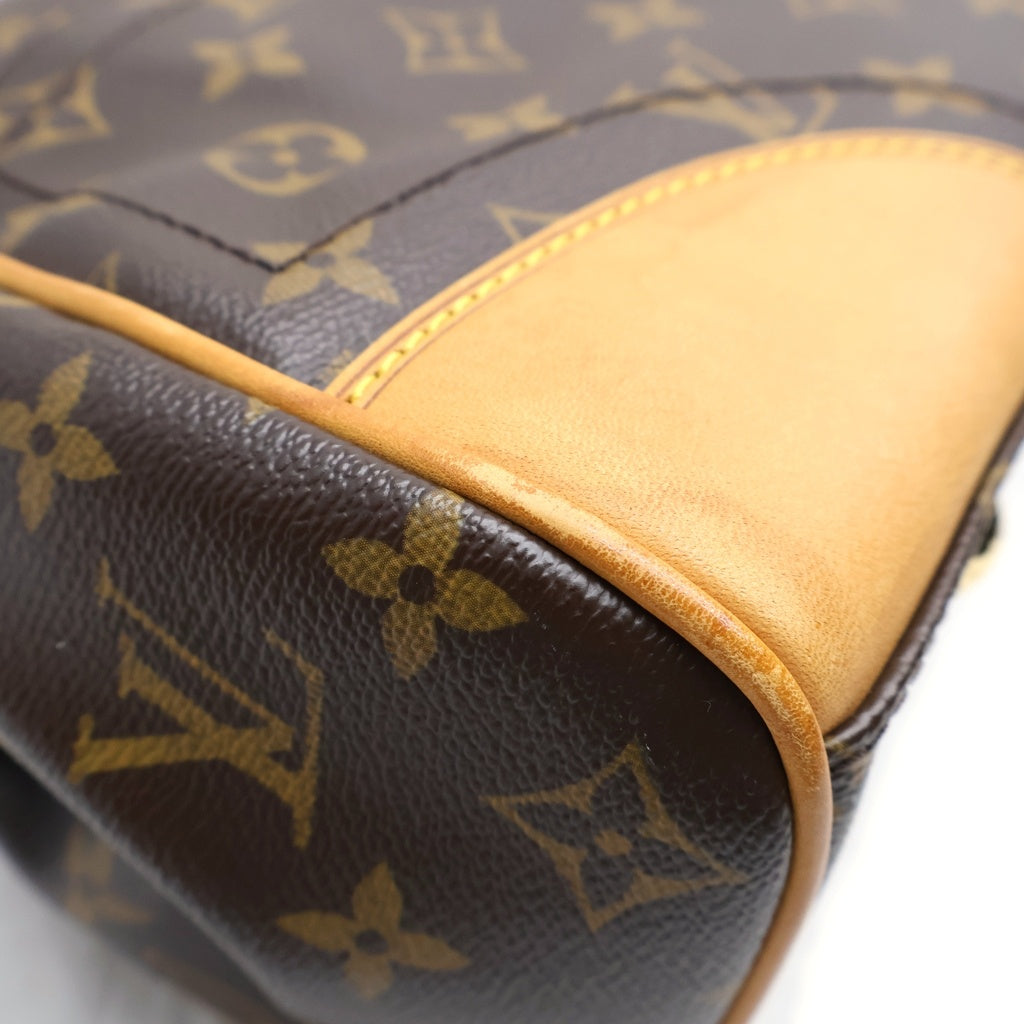 LOUIS VUITTON(ルイヴィトン) モノグラム ビバリーMM ワンショルダーバッグ ブラウン レザー×PVC M40121 ゴールド金具 レディース