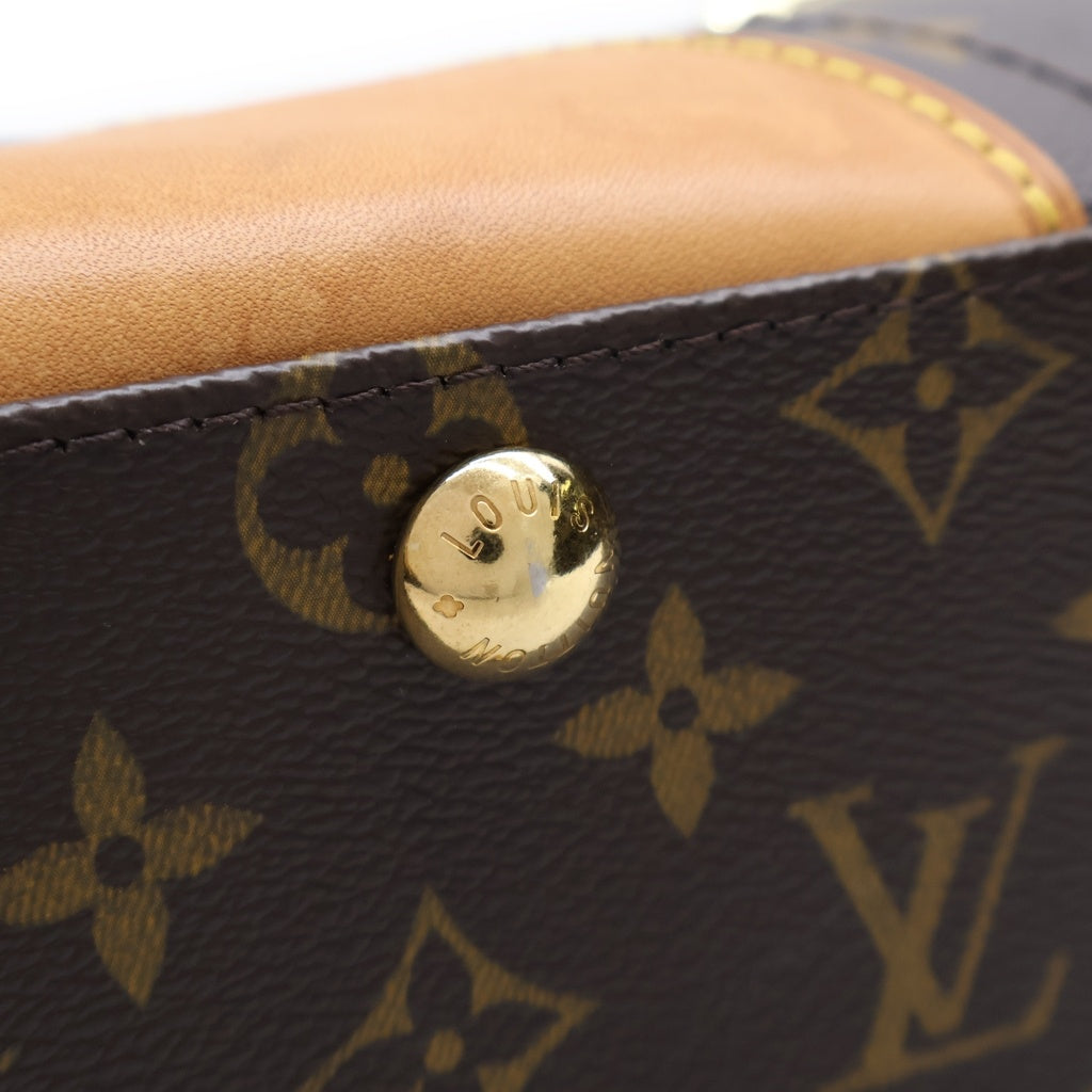 LOUIS VUITTON(ルイヴィトン) モノグラム ビバリーMM ワンショルダーバッグ ブラウン レザー×PVC M40121 ゴールド金具 レディース