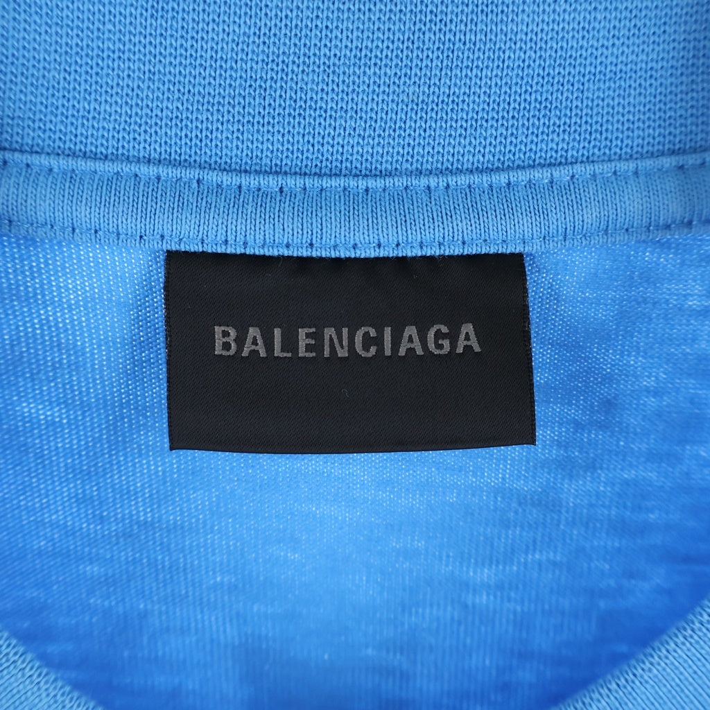 BALENCIAGA(バレンシアガ) 22AW Political Campaign Logo T-Shirt キャンペーンロゴ クルーネック半袖Tシャツ ブルー 641675