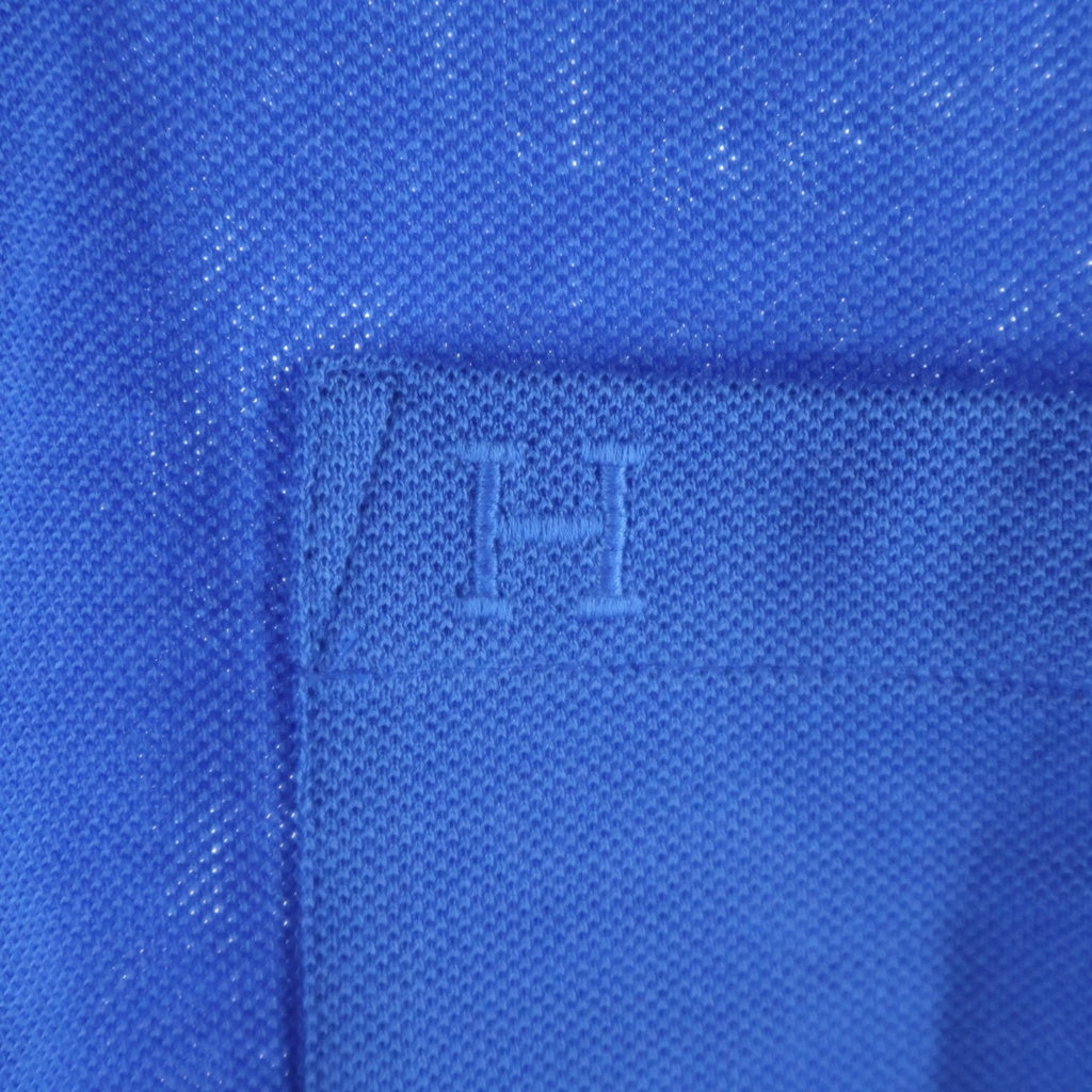 HERMES(エルメス) フロントポケットロゴ刺繍半袖ポロシャツ 襟付きシャツ ブルー #M