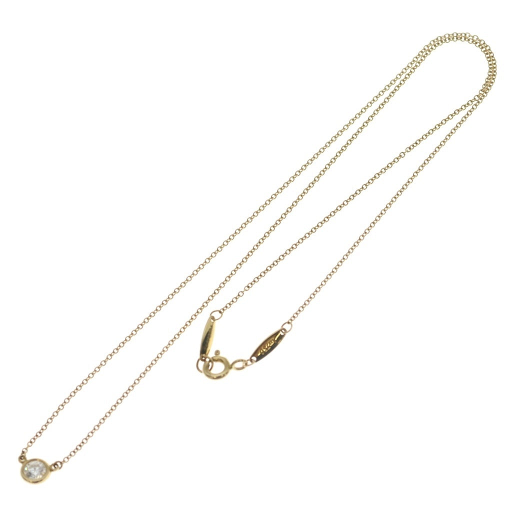TIFFANY & Co.(ティファニー) バイザヤード ダイヤネックレス ペンダント チェーン イエローゴールド 750YG 0.25ct レディース