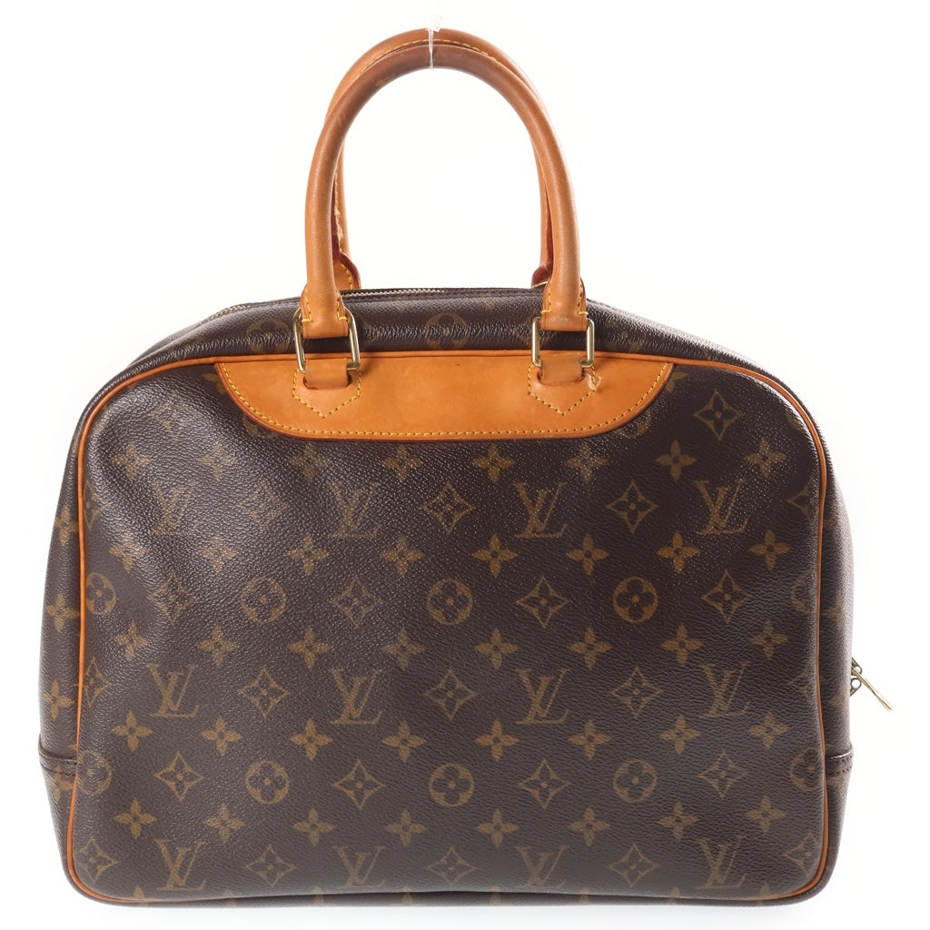 LOUIS VUITTON(ルイヴィトン) モノグラム ドーヴィル ハンドバッグ ブラウン レザー×PVC M47270 ゴールド金具 レディース