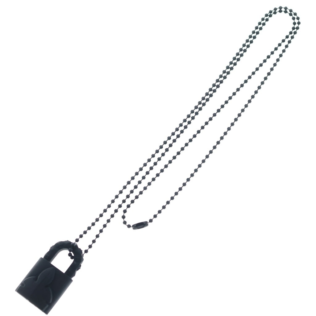 CHROME HEARTS(クロムハーツ) RUBBER PADLOCK FLERKNEE SLCN パドロック フレアニー ラバーネックレス シリコン ブラック