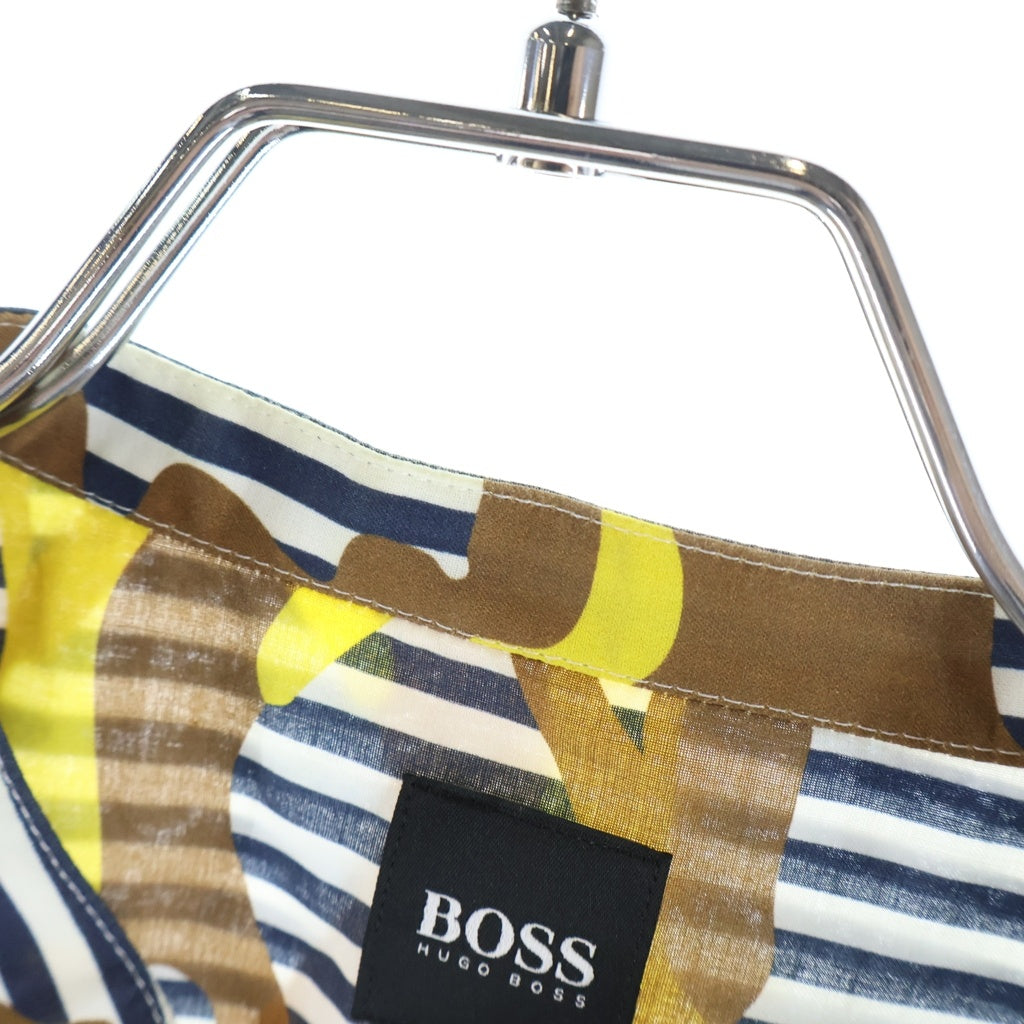 BOSS(ボス) スタンドカラーストライプ柄シャツ マルチカラー #L