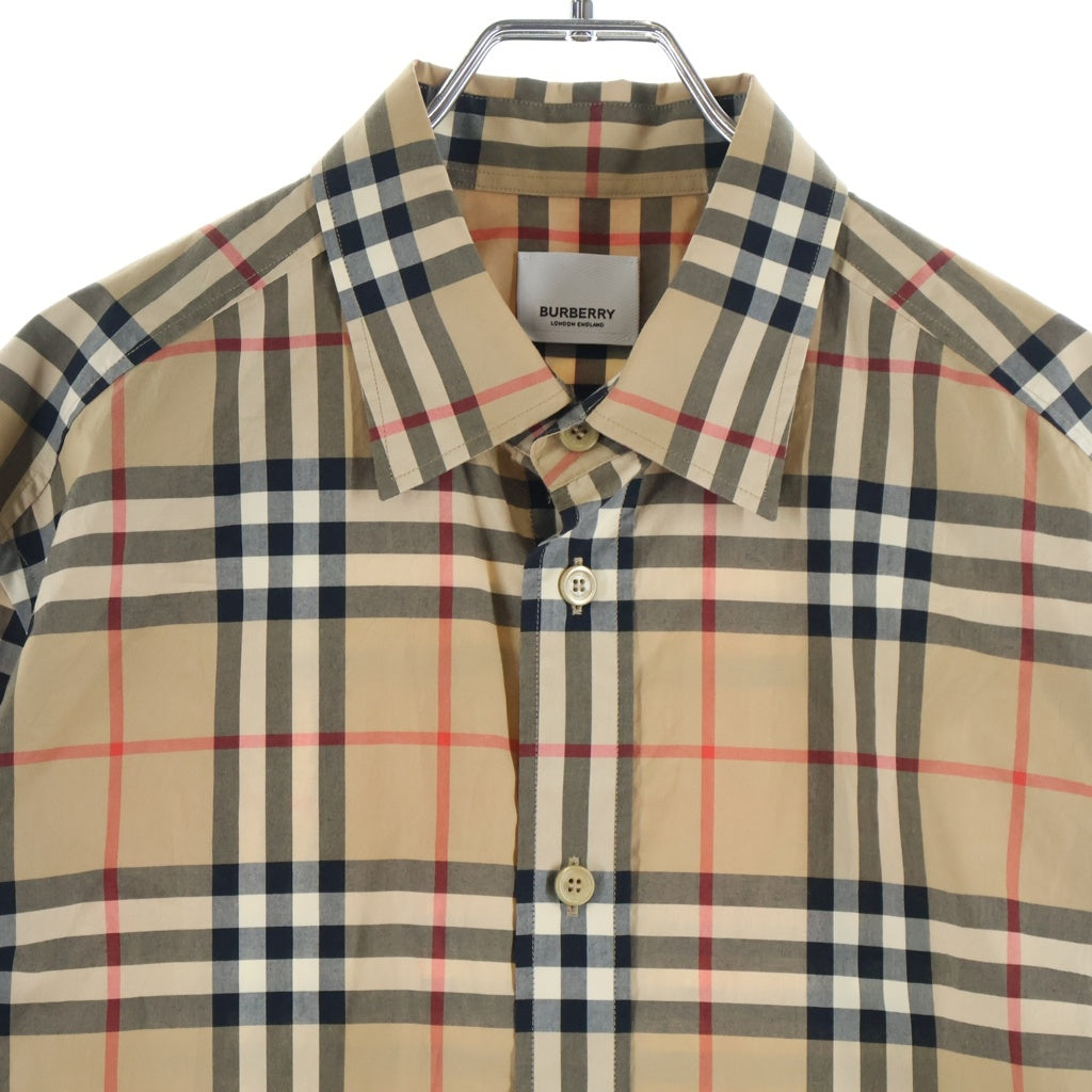 BURBERRY(バーバリー) ノバチェック 長袖レギュラーカラーシャツ ベージュ #M 8020863