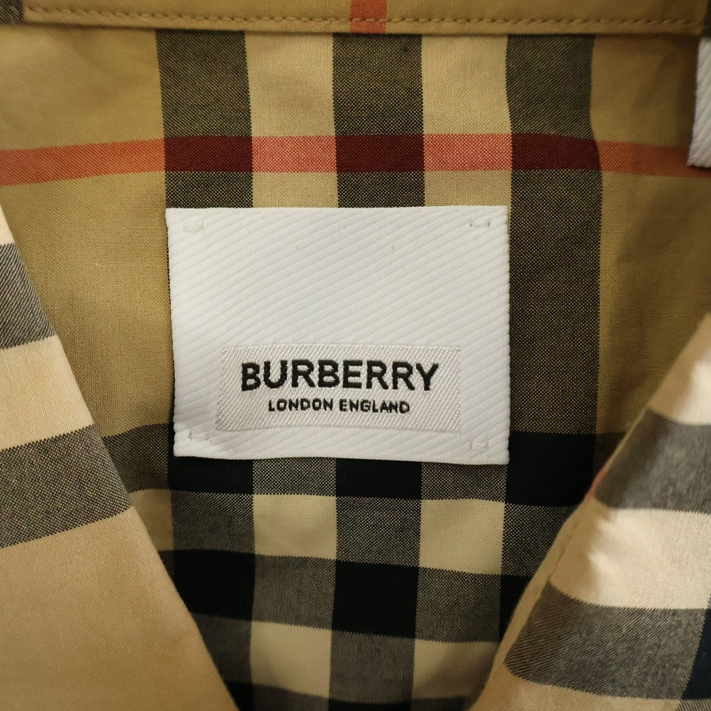 BURBERRY(バーバリー) ノバチェック 長袖レギュラーカラーシャツ ベージュ #M 8020863