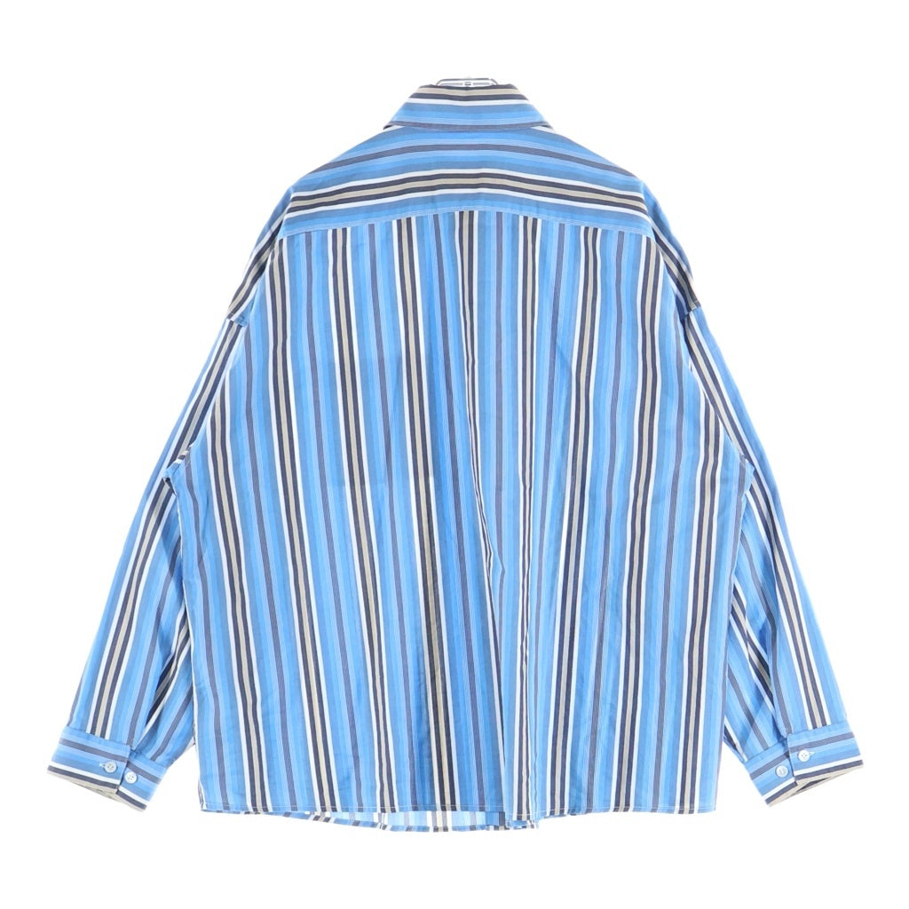 MARNI(マルニ) フロントポケット 長袖コットンストライプシャツ ブルー #46 CUMU0061A0 S53649