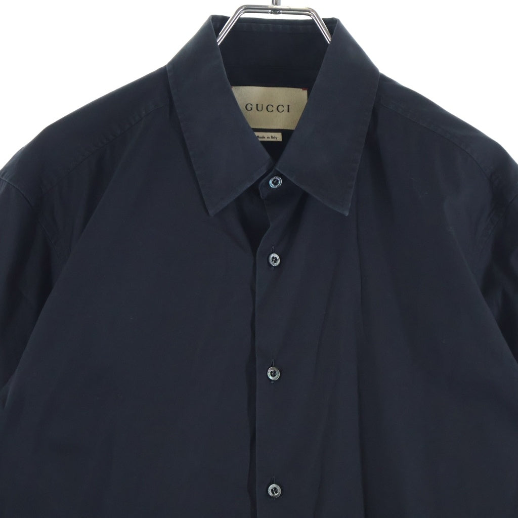 GUCCI(グッチ) ロングスリーブ長袖コットンシャツ ブラック #39 337685 Z4656