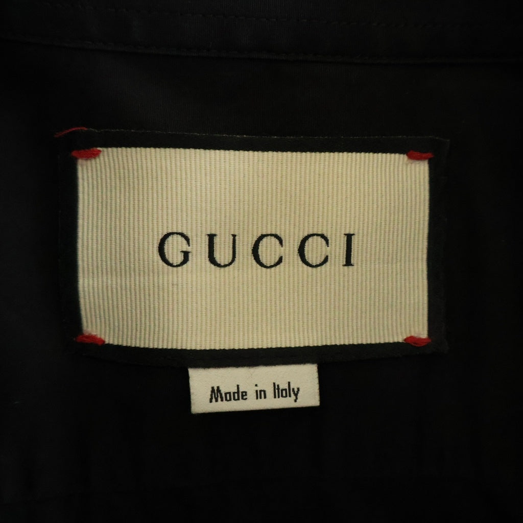GUCCI(グッチ) ロングスリーブ長袖コットンシャツ ブラック #39 337685 Z4656