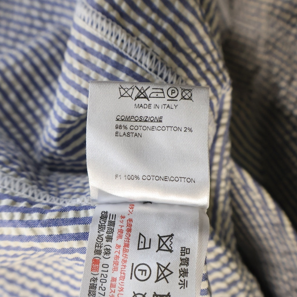 T-JACKET(ティー ジャケット) ストライプ総柄 2B テーラードジャケット ライトブルー 51G419J