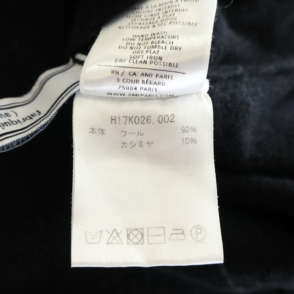 ami(アミ) カシミヤ混 クルーネックウールニット ブラック #M