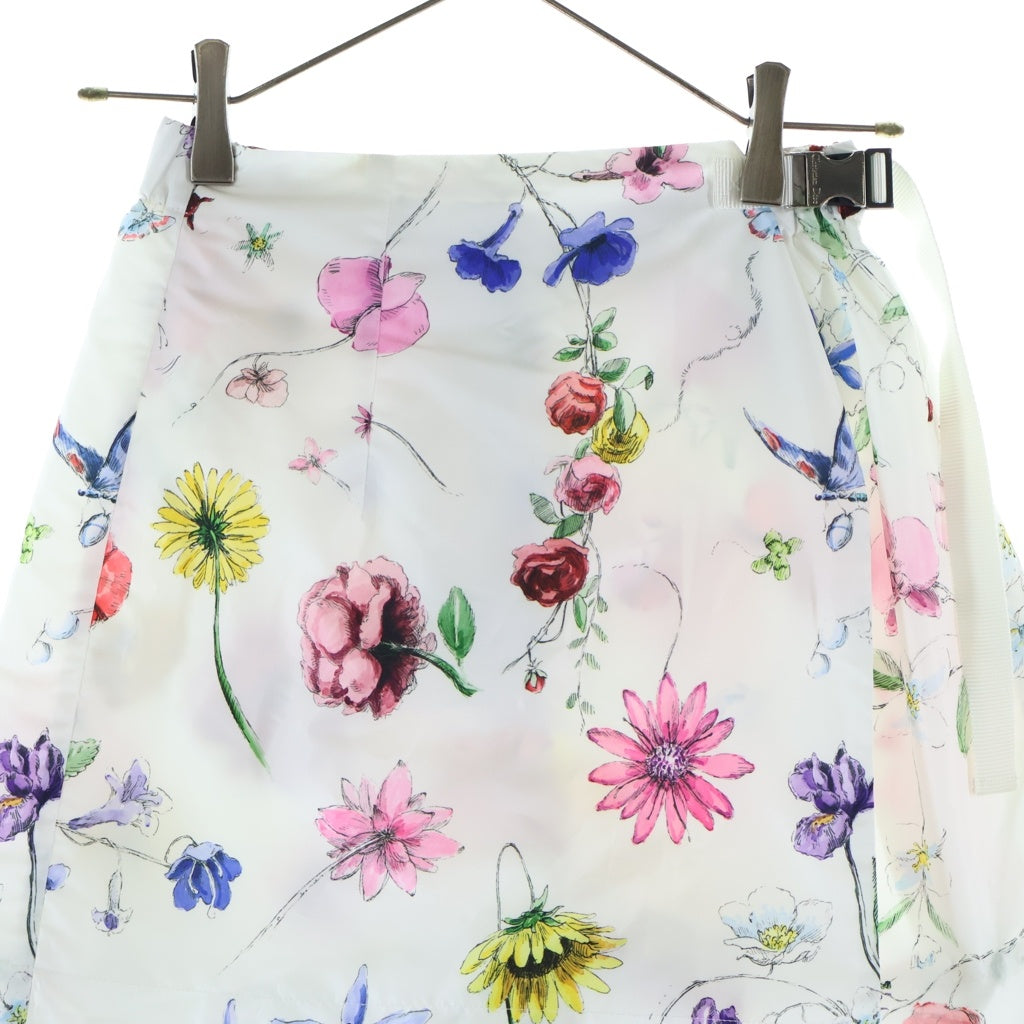 Christian Dior(クリスチャンディオール) 23FW フローラルプリント バックル キュロットミニスカート ホワイト #34 357P15A2263 レディース