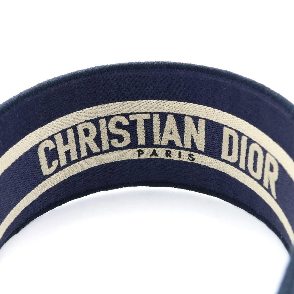 Christian Dior(クリスチャンディオール) オブリーク トロッター カチューシャ ヘアバンド ネイビー レディース