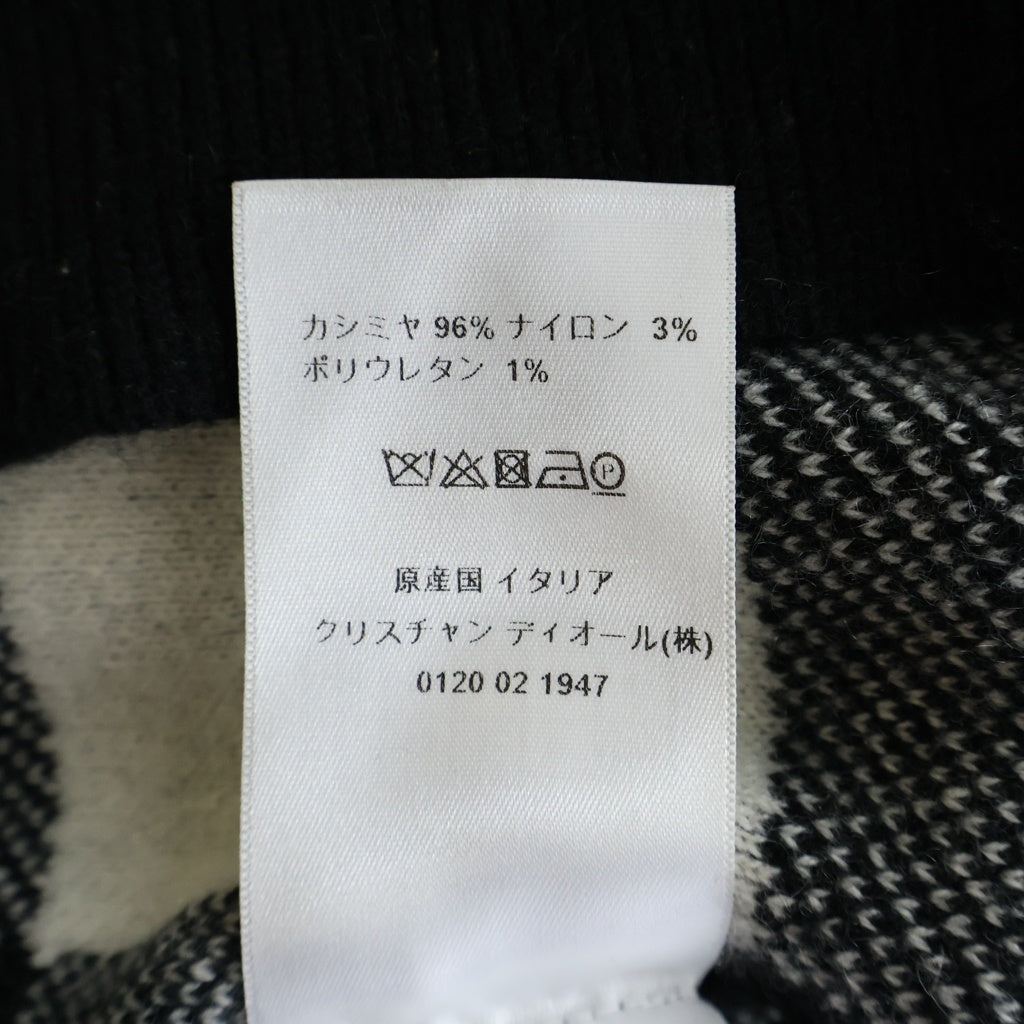 Christian Dior(クリスチャンディオール) ジャディオール ギンガムチェック クルーネックニット ブラック×ホワイト #38 45S55AM010 レディース