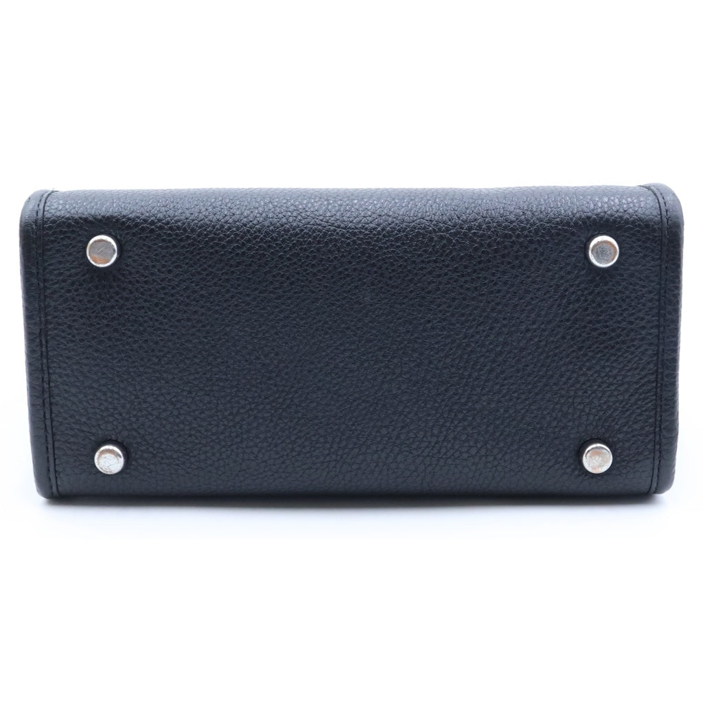 COACH(コーチ) デンプシー トート22 ハンドバッグ ブラック レザー×キャンバス C8417 シルバー金具 レディース