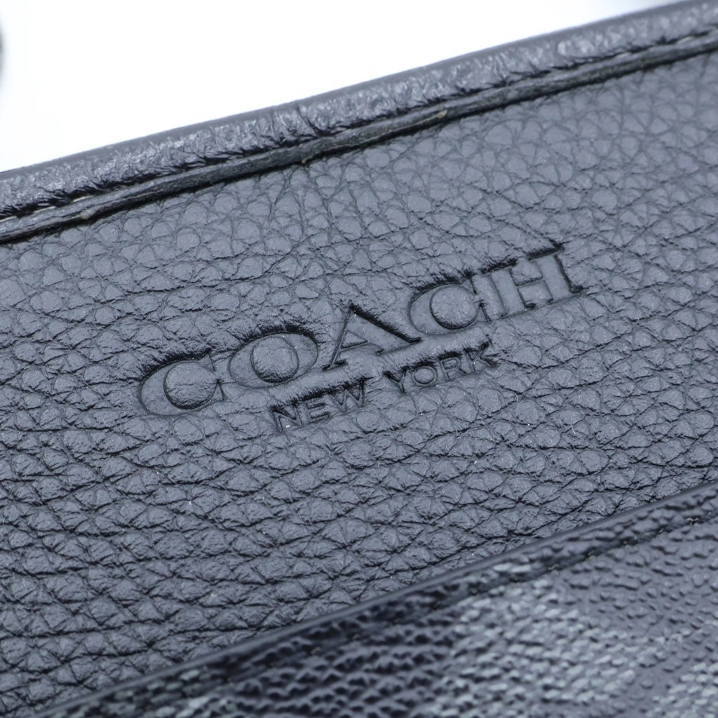 COACH(コーチ) シグネチャー サリバン クロスボディバッグ ショルダーバッグ ブラック レザー×PVC CW388 ガンメタ金具 レディース