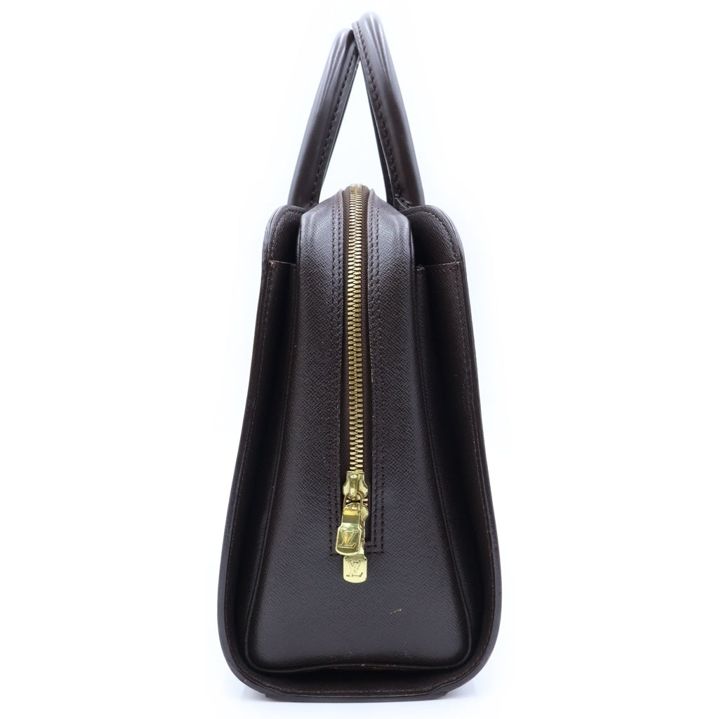 LOUIS VUITTON(ルイヴィトン) ダミエ トリアナ ハンドバッグ ブラウン レザー×PVC N51155 ゴールド金具 レディース