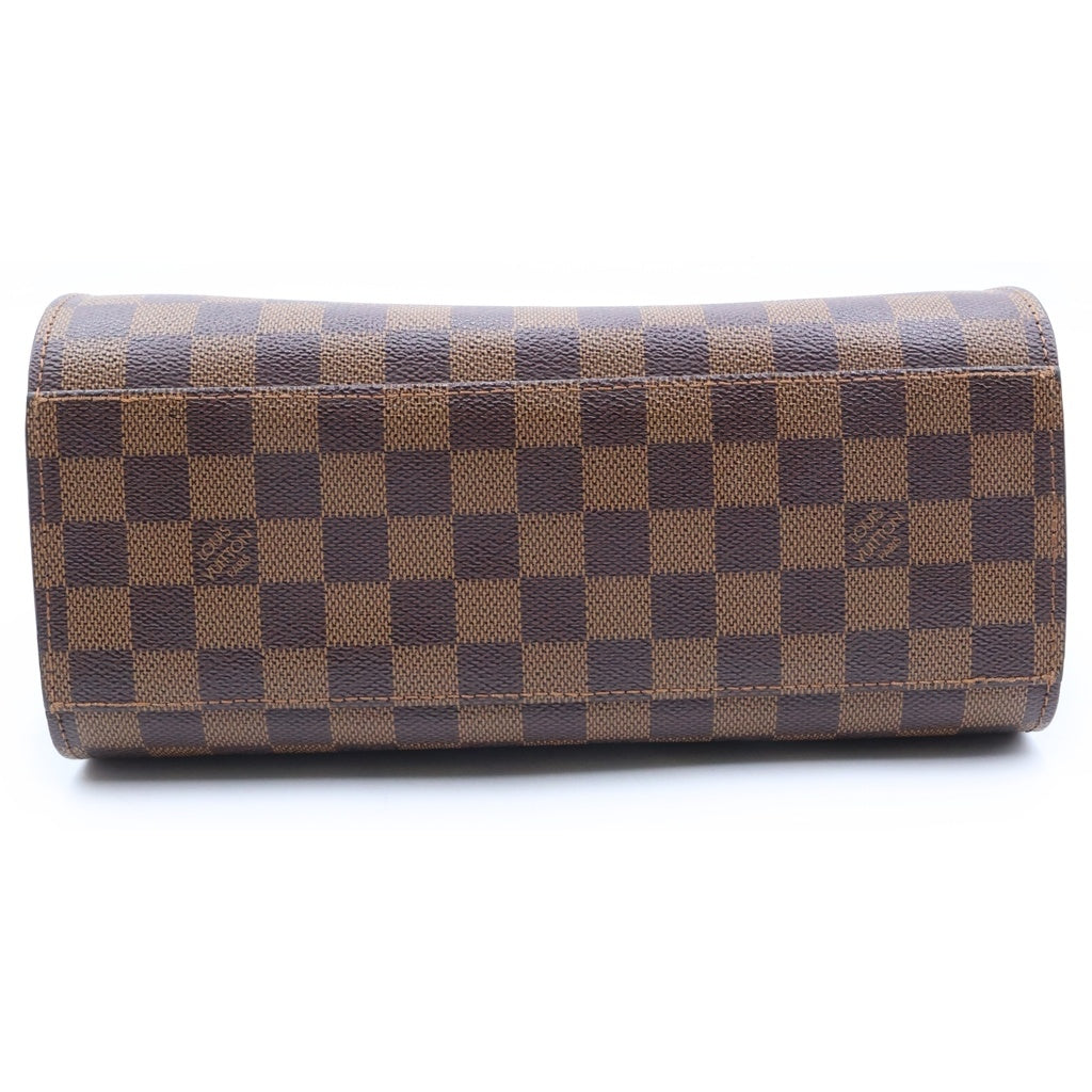 LOUIS VUITTON(ルイヴィトン) ダミエ トリアナ ハンドバッグ ブラウン レザー×PVC N51155 ゴールド金具 レディース