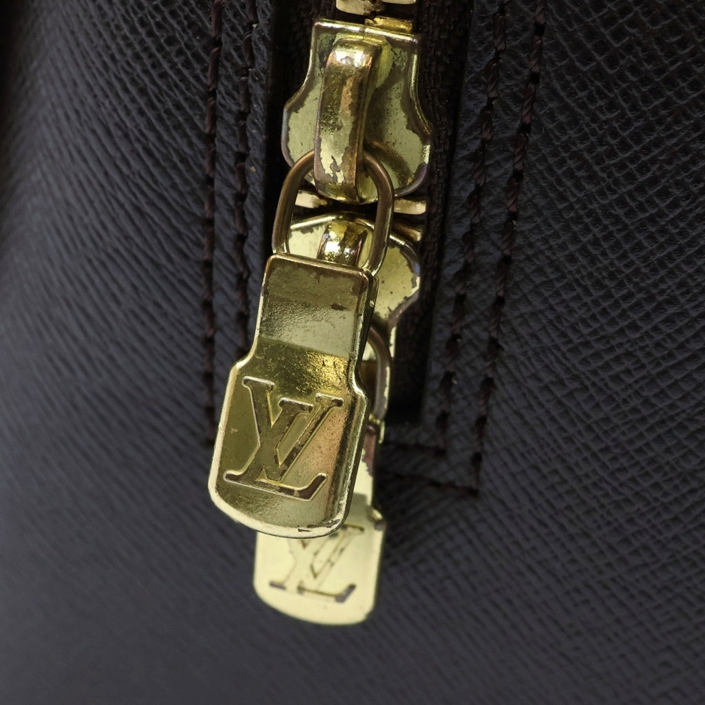 LOUIS VUITTON(ルイヴィトン) ダミエ トリアナ ハンドバッグ ブラウン レザー×PVC N51155 ゴールド金具 レディース