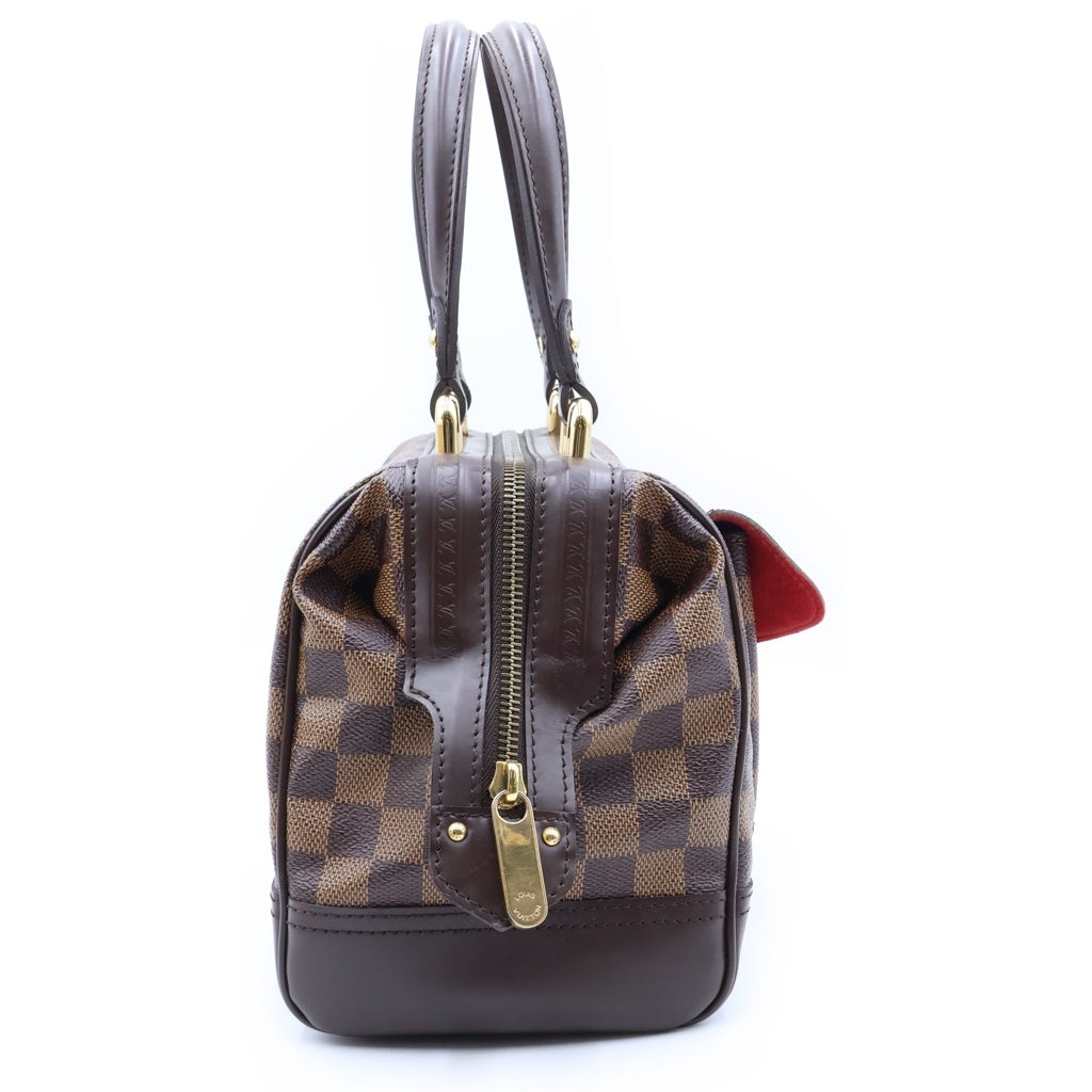 LOUIS VUITTON(ルイヴィトン) ダミエ ナイツブリッジ ハンドバッグ ブラウン レザー×PVC N51201 ゴールド金具 レディース