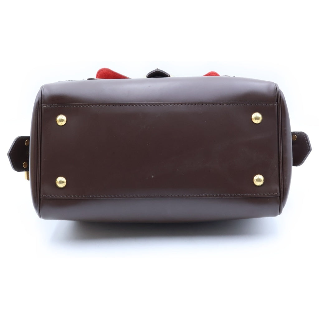 LOUIS VUITTON(ルイヴィトン) ダミエ ナイツブリッジ ハンドバッグ ブラウン レザー×PVC N51201 ゴールド金具 レディース
