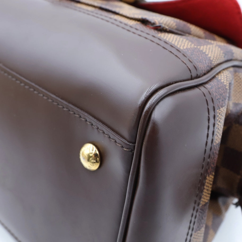 LOUIS VUITTON(ルイヴィトン) ダミエ ナイツブリッジ ハンドバッグ ブラウン レザー×PVC N51201 ゴールド金具 レディース