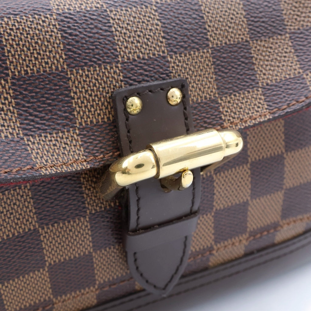 LOUIS VUITTON(ルイヴィトン) ダミエ ナイツブリッジ ハンドバッグ ブラウン レザー×PVC N51201 ゴールド金具 レディース