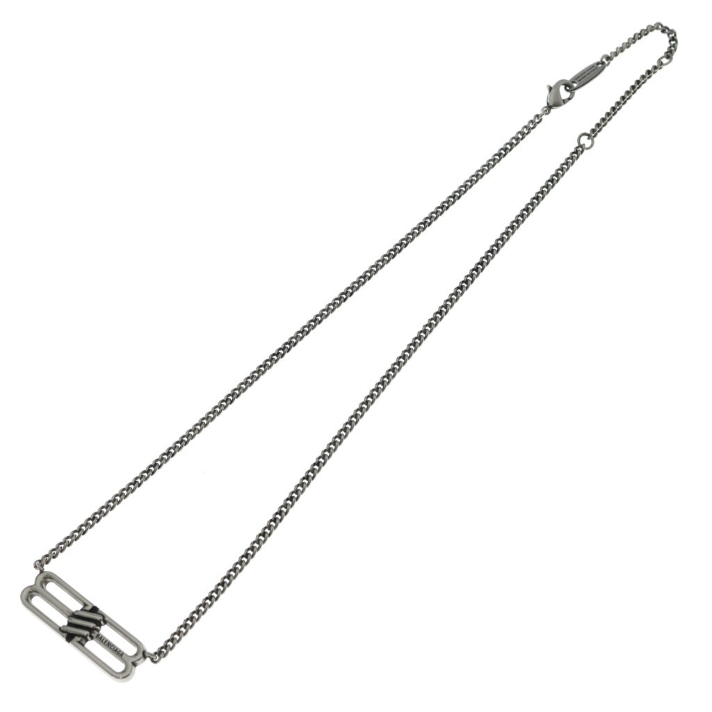 BALENCIAGA(バレンシアガ) BB ICON ロゴアイコンネックレス ペンダント チェーン シルバー レディース