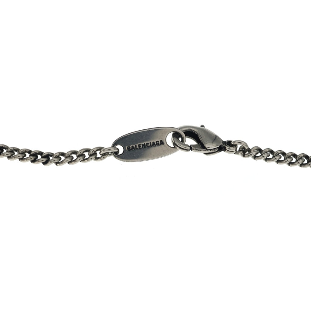 BALENCIAGA(バレンシアガ) BB ICON ロゴアイコンネックレス ペンダント チェーン シルバー レディース