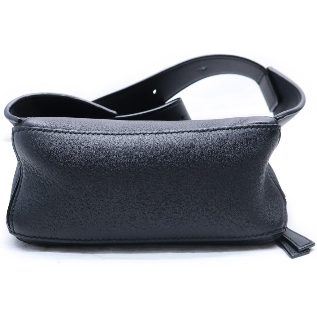 LOEWE(ロエベ) パズル ミニ バム バッグ ボディバッグ ショルダーバッグ ブラック レザー シルバー金具