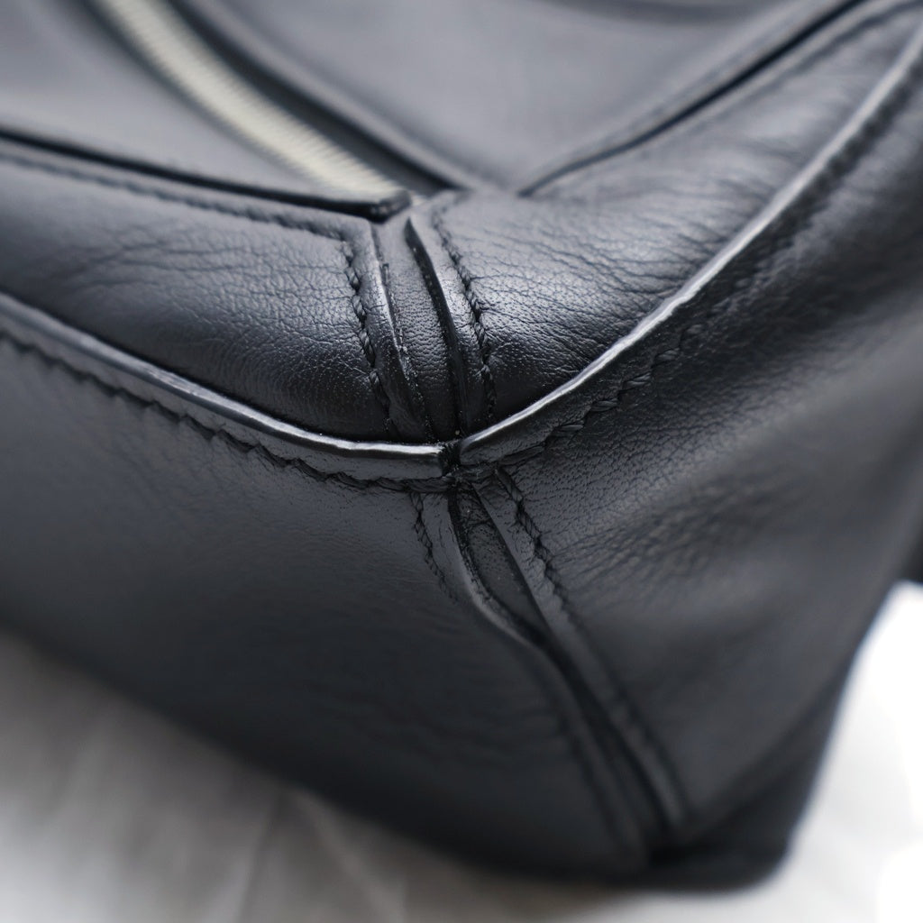 LOEWE(ロエベ) パズル ミニ バム バッグ ボディバッグ ショルダーバッグ ブラック レザー シルバー金具