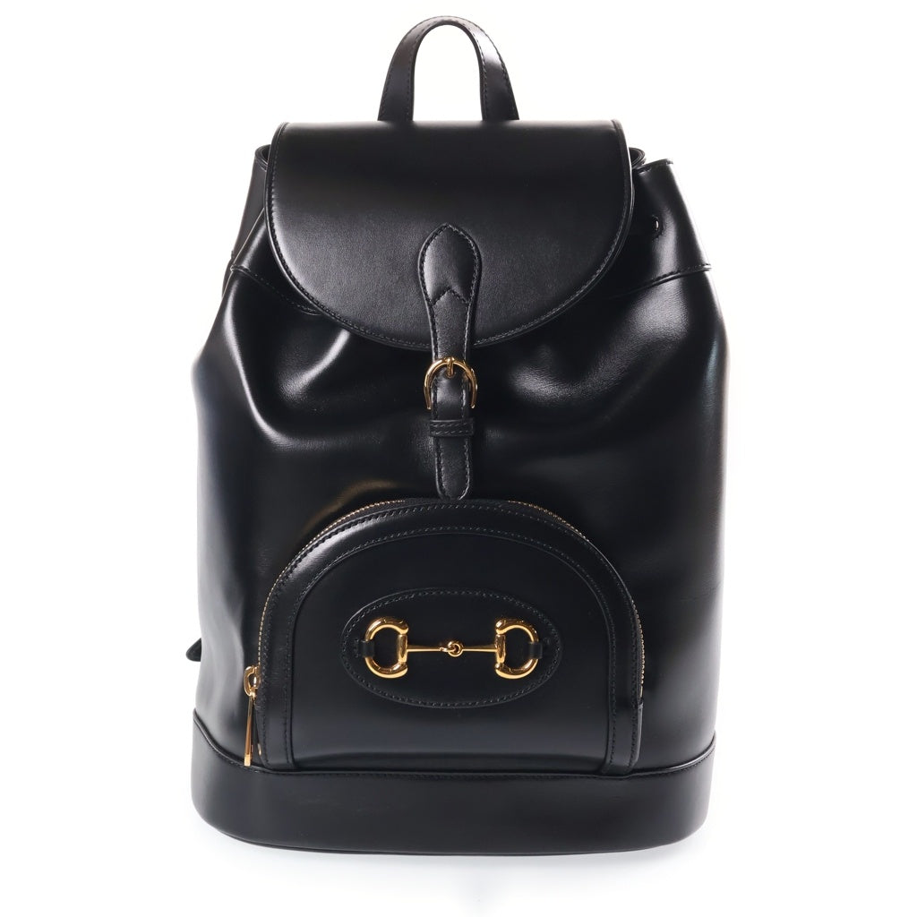 GUCCI(グッチ) ホースビット 1955 リュックサック バックパック ブラック レザー 620849 ゴールド金具