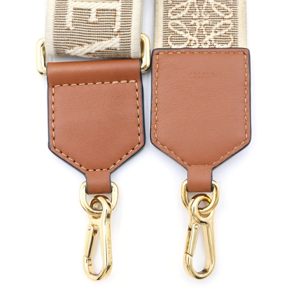 LOEWE(ロエベ) アナグラム ショルダーストラップ ブラウン×ベージュ ゴールド金具