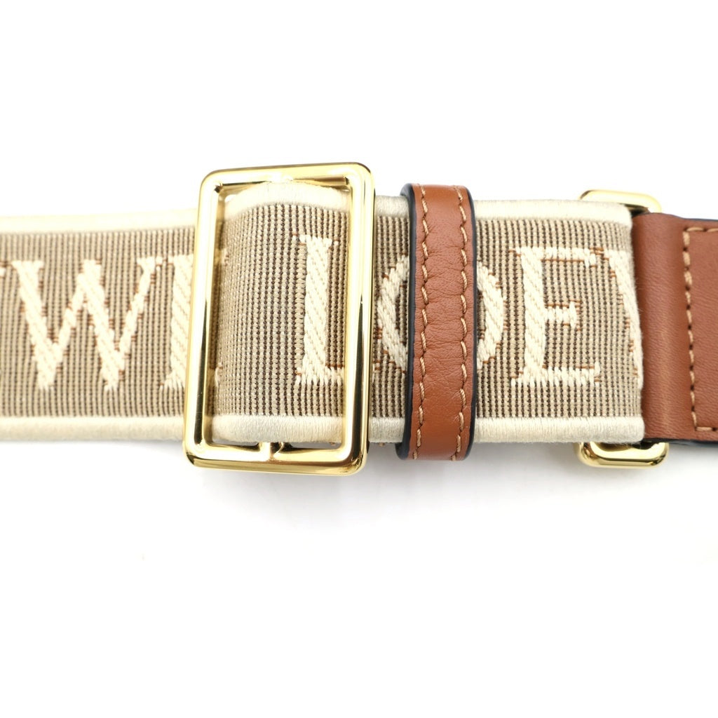LOEWE(ロエベ) アナグラム ショルダーストラップ ブラウン×ベージュ ゴールド金具