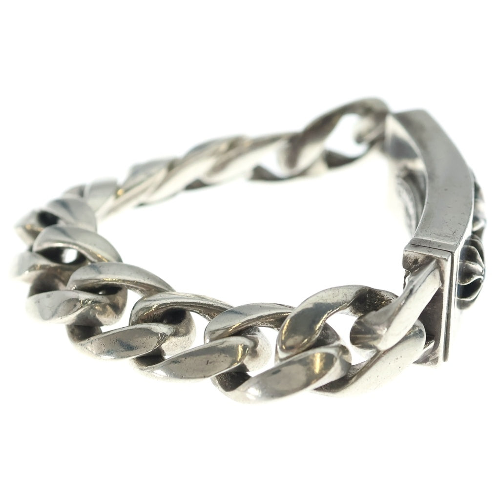 CHROME HEARTS(クロムハーツ) 3CHX プラス IDブルーサファイアシルバーチェーンブレスレット