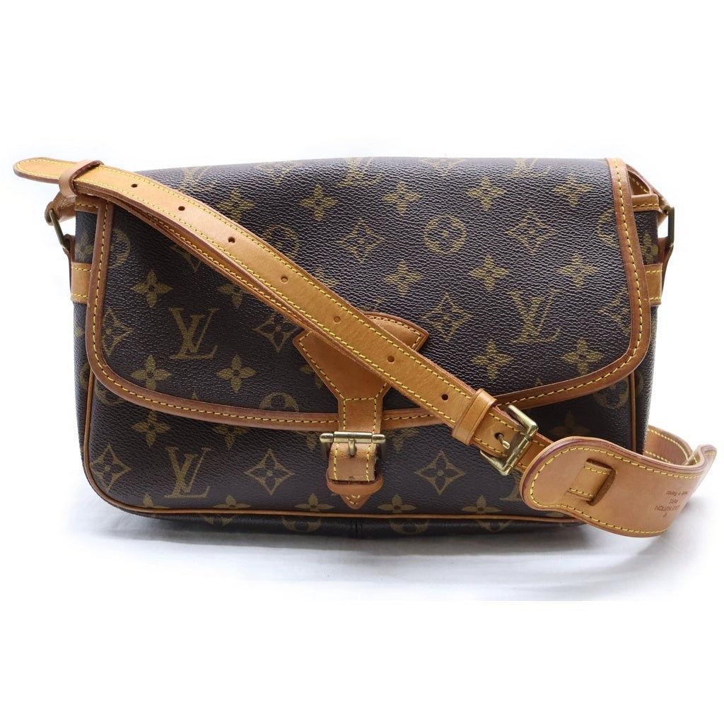 LOUIS VUITTON(ルイヴィトン) モノグラム ソローニュ ワンショルダーバッグ ブラウン レザー×PVC M42250 ゴールド金具 レディース