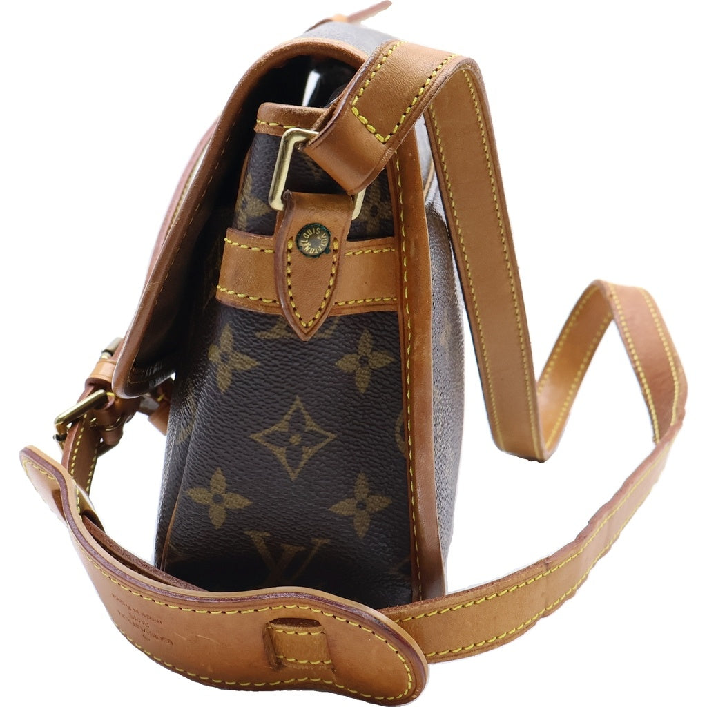 LOUIS VUITTON(ルイヴィトン) モノグラム ソローニュ ワンショルダーバッグ ブラウン レザー×PVC M42250 ゴールド金具 レディース